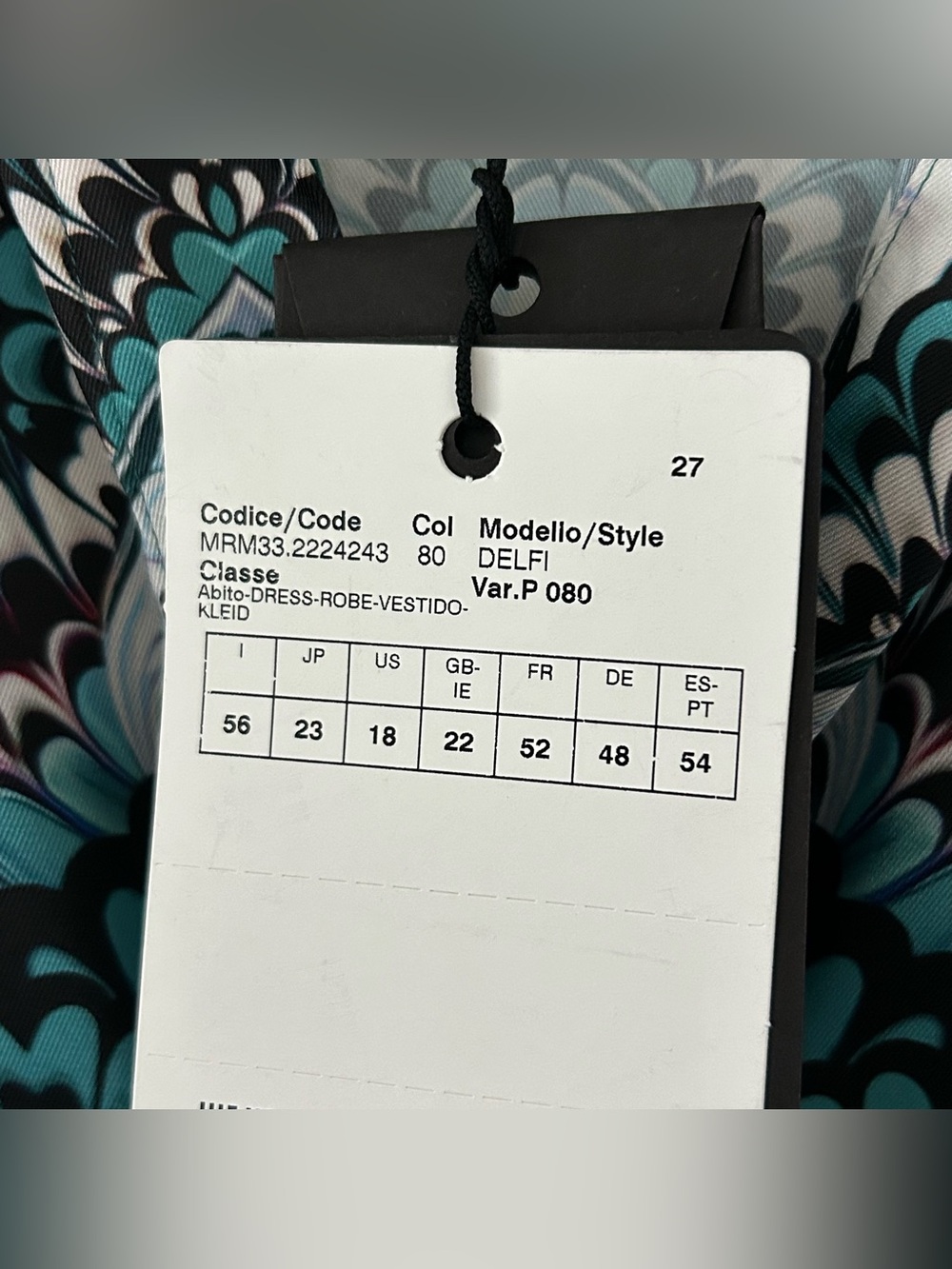 Marina Rinaldi Delfi Abstract-Print Twill Midi-Dress Women’s 18 NWT $945 MSRP - Picture 13 of 15